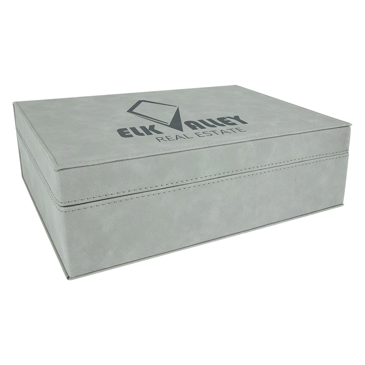 10 1/4" x 7 1/2" Gray Leatherette Premium Gift Box