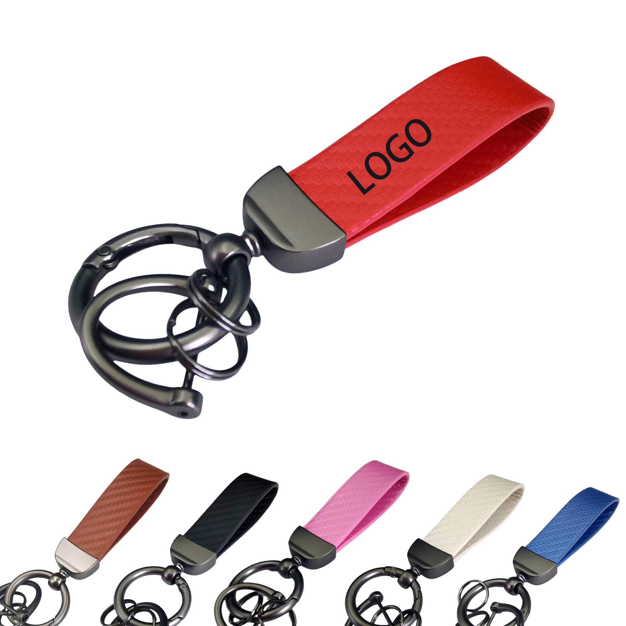 Carbon Fiber Style Car Keychain 4