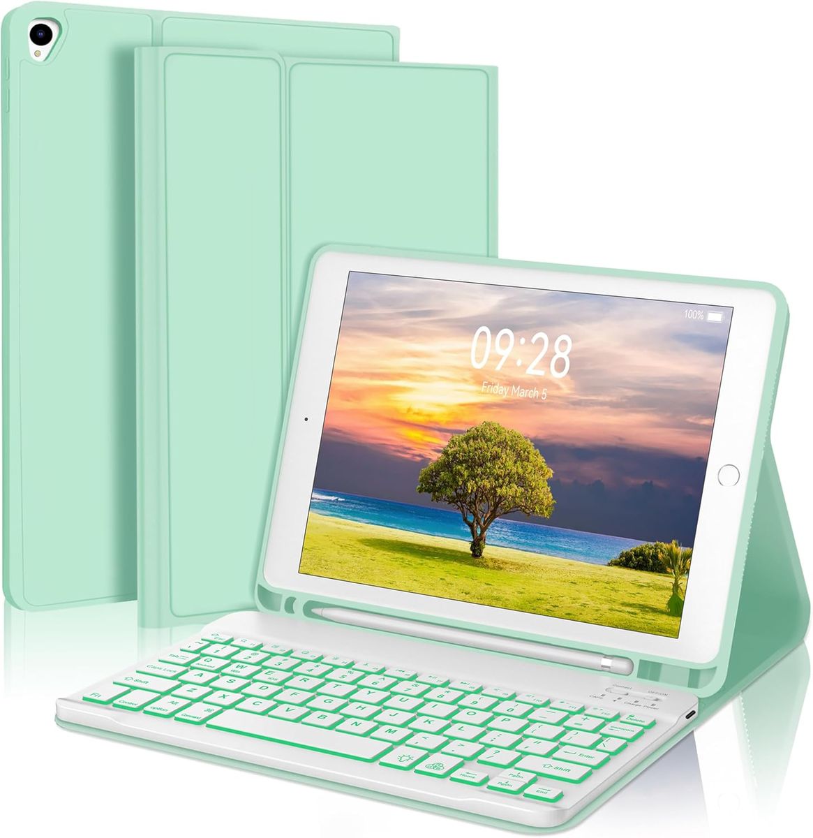 iBank® Detachable Bluetooth Slim Wireless Keyboard and Soft Back Cover Tablet Case 1