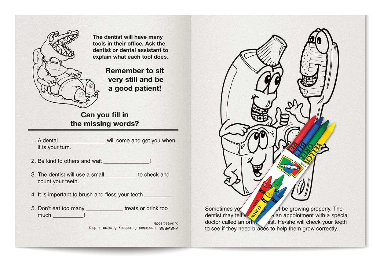 COLORING SET - A Trip to the Dentist Coloring Book Fun Pack 6