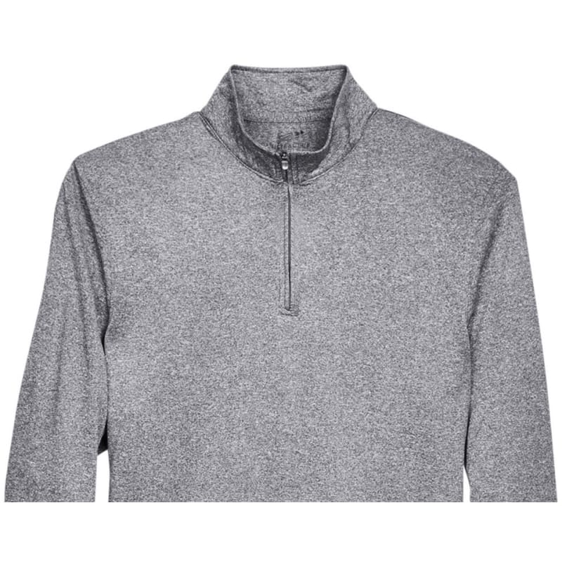 UltraClub Men's Cool & Dry Heathered Performance Quarter-Zip 14