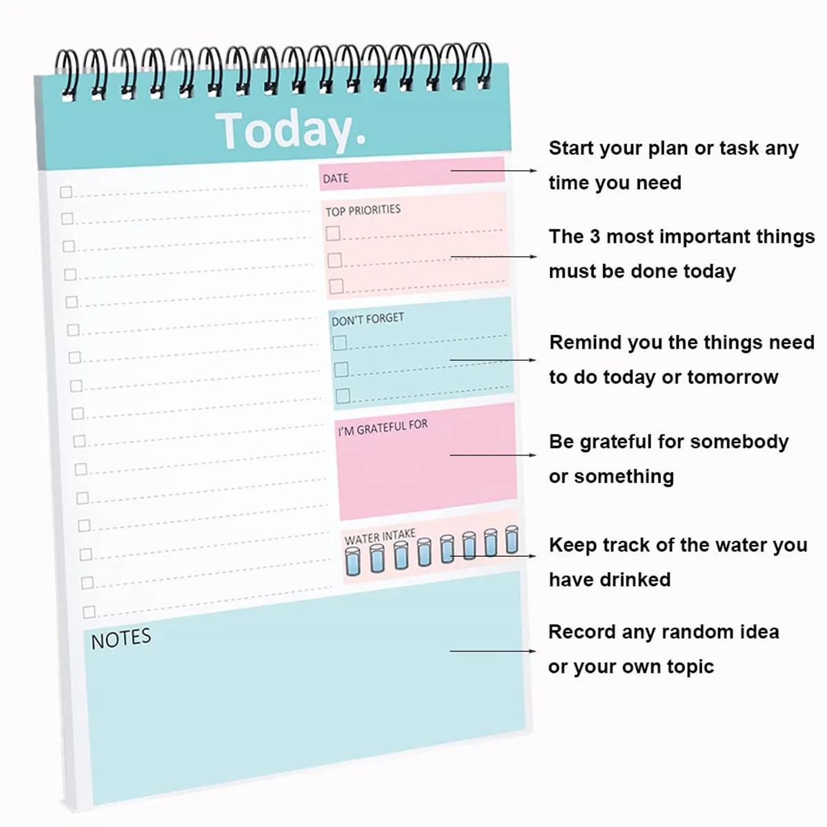 Daily Planner Notepad Undated 52 Sheets 3