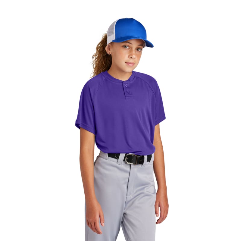 Sport-Tek Youth PosiCharge Competitor 2-Button Henley 8