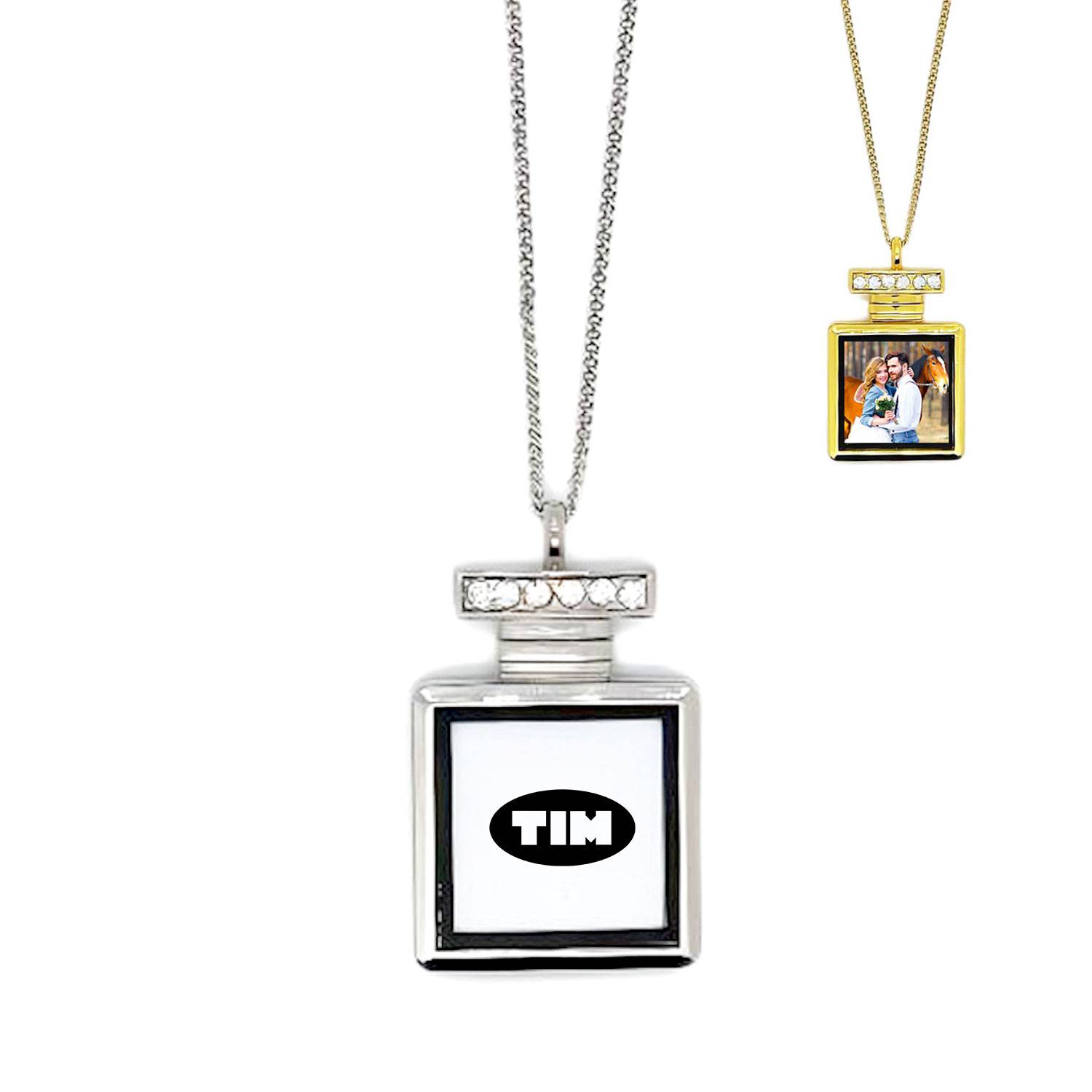 Custom Logo Perfume Bottle Pendant Necklace 1