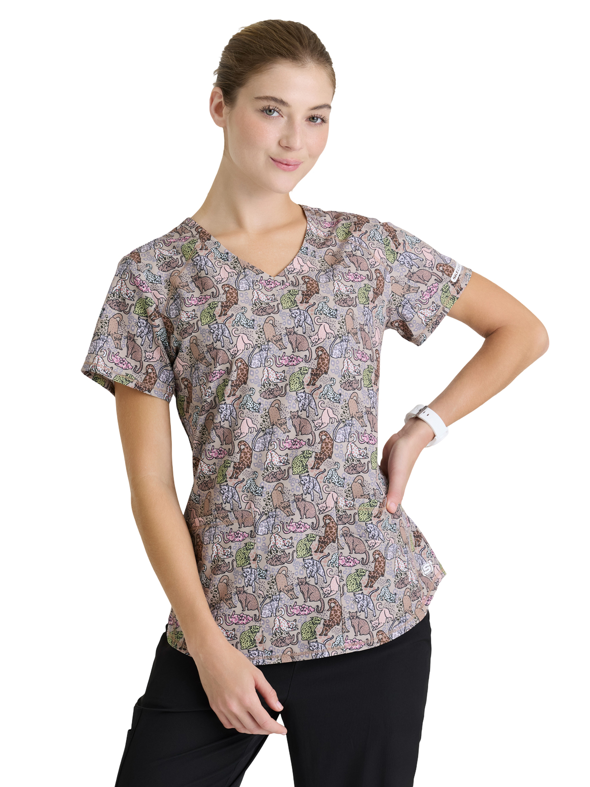 Skechers - Women's Three-Pocket V-Neck Reliance Print Scrub Top 39