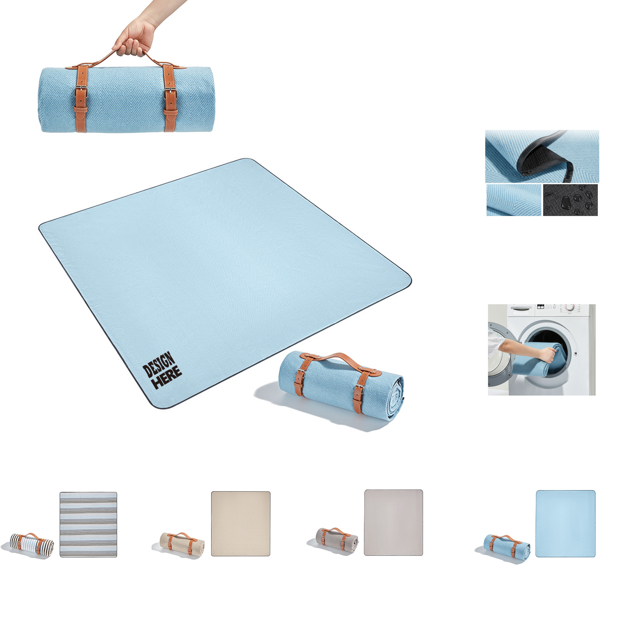 MOQ50 Cotton Foldable Picnic Mat 4