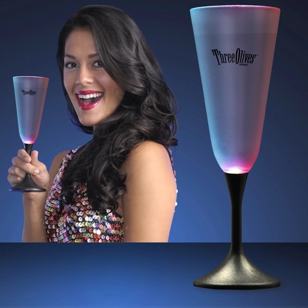 LED Champagne Glass with Classy Black Base 2