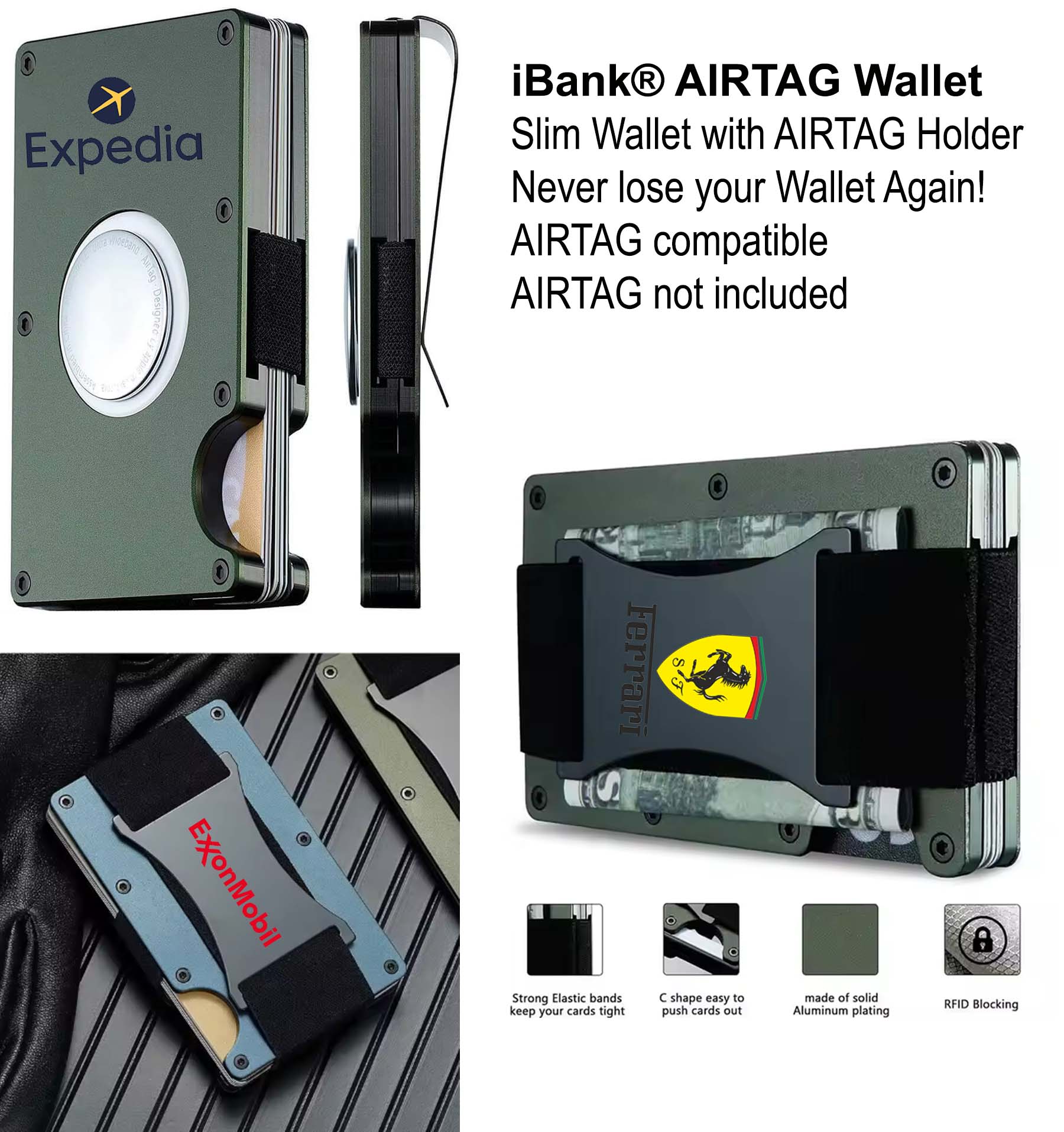 iBank ® AirTag-Compatible Slim Metal Wallet 1