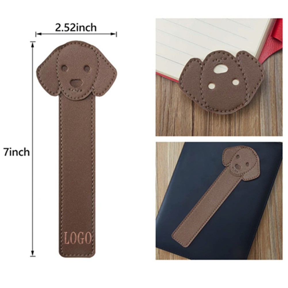 Waterproof Dog Pattern Leather Bookmark 3