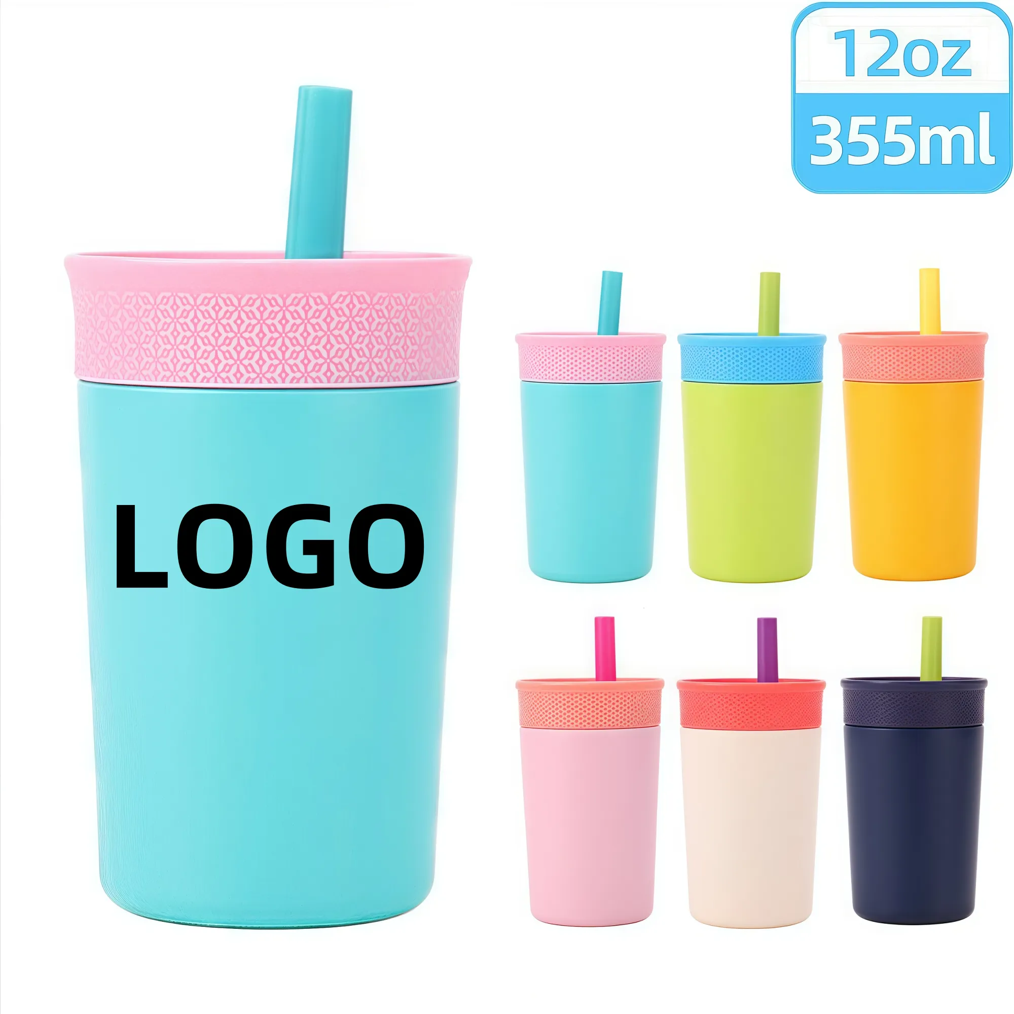 12oz Insulation Stainless Steel Tumbler with Straw 2