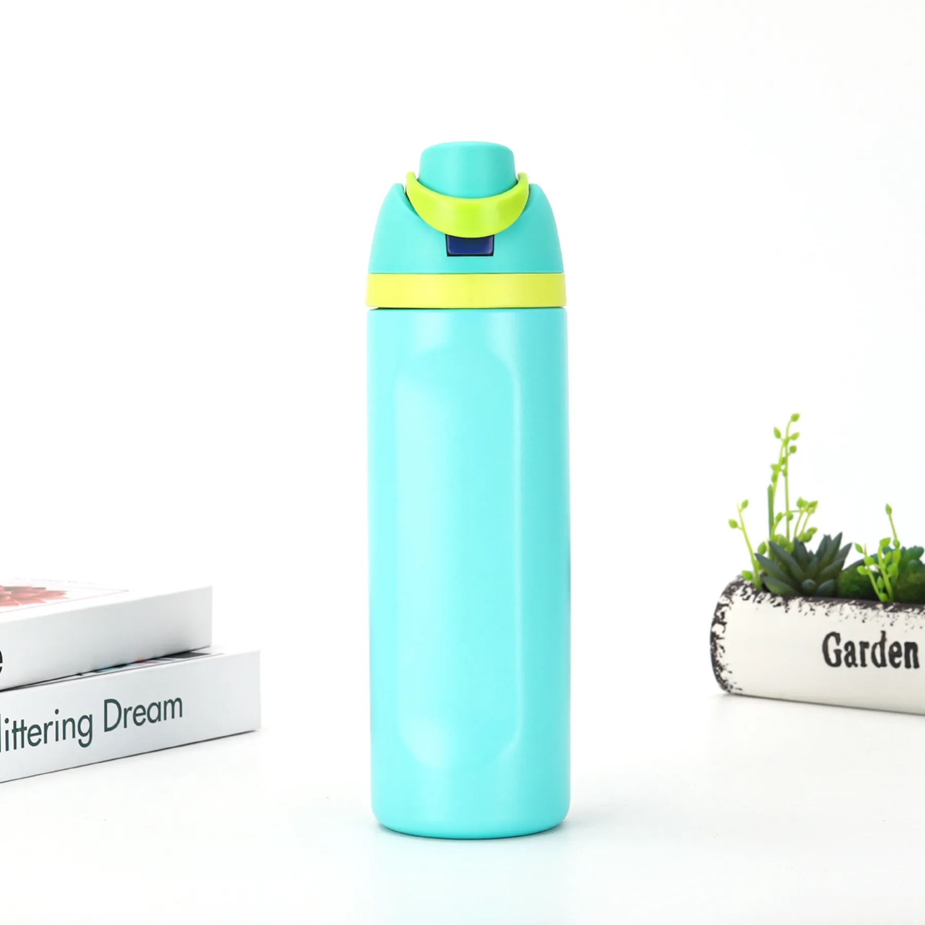 24 Oz. Leak Proof Spout Lid Water Bottle with Straw, custom water bottle with logo imprint 4
