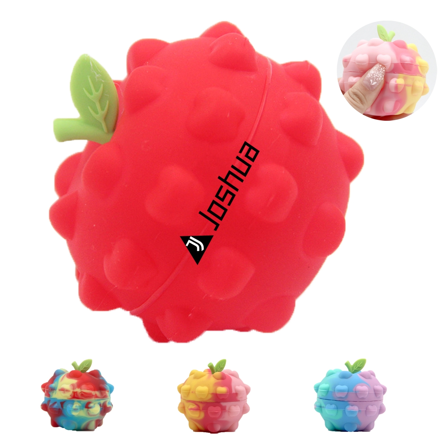 3D Apple Silicone Fidget Popper It Stress Ball 3