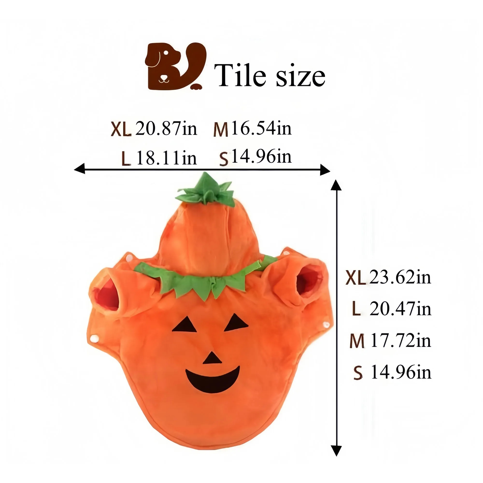 Trendy Pet Halloween Pumpkin Costume For Dogs Funny And Cozy 2