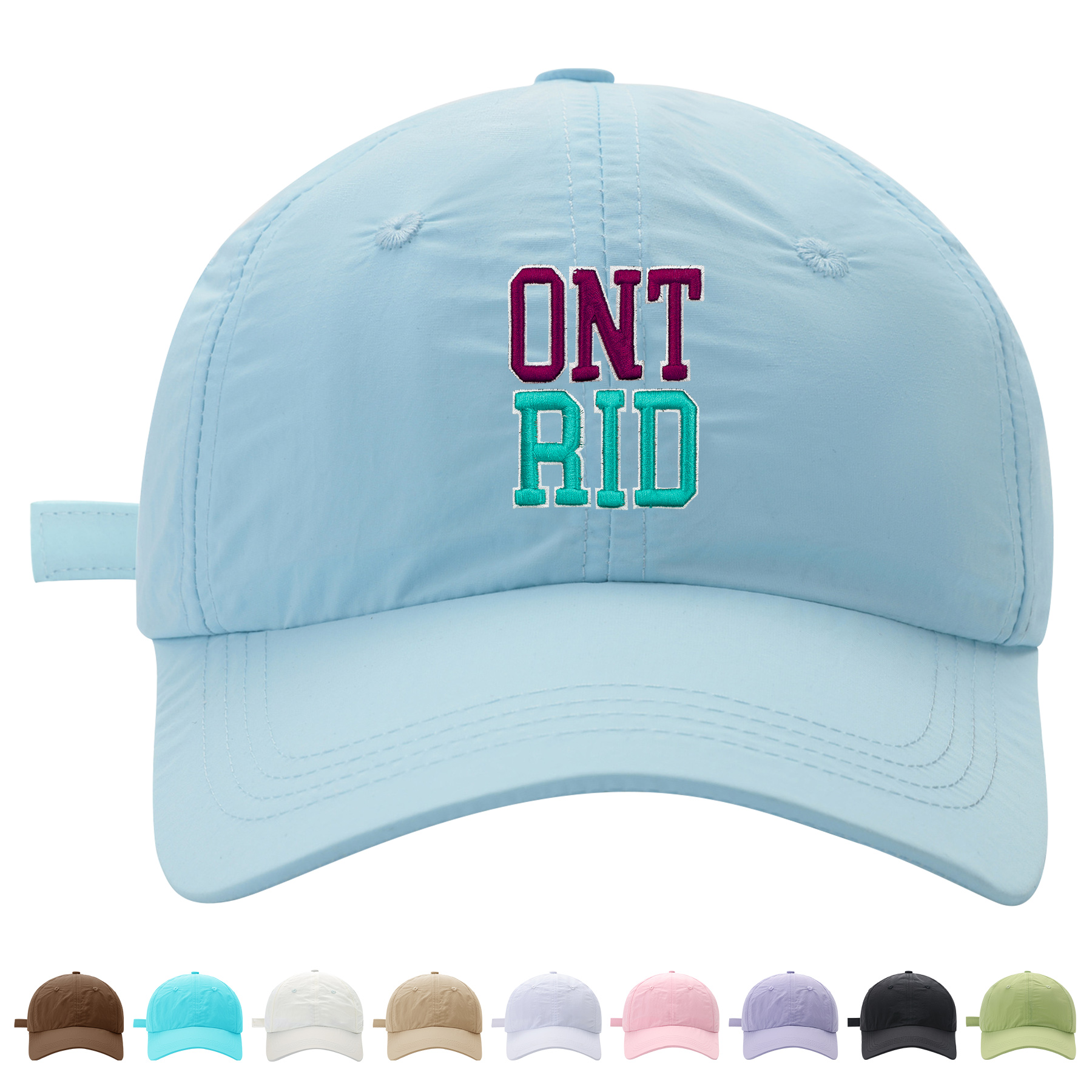 Outdoor Six-Panel Polyester Quick-Drying Embroidery Baseball Caps With Metal Closure 11