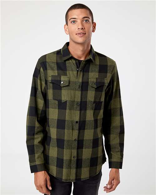 Snap Front Plaid Flannel Shirt