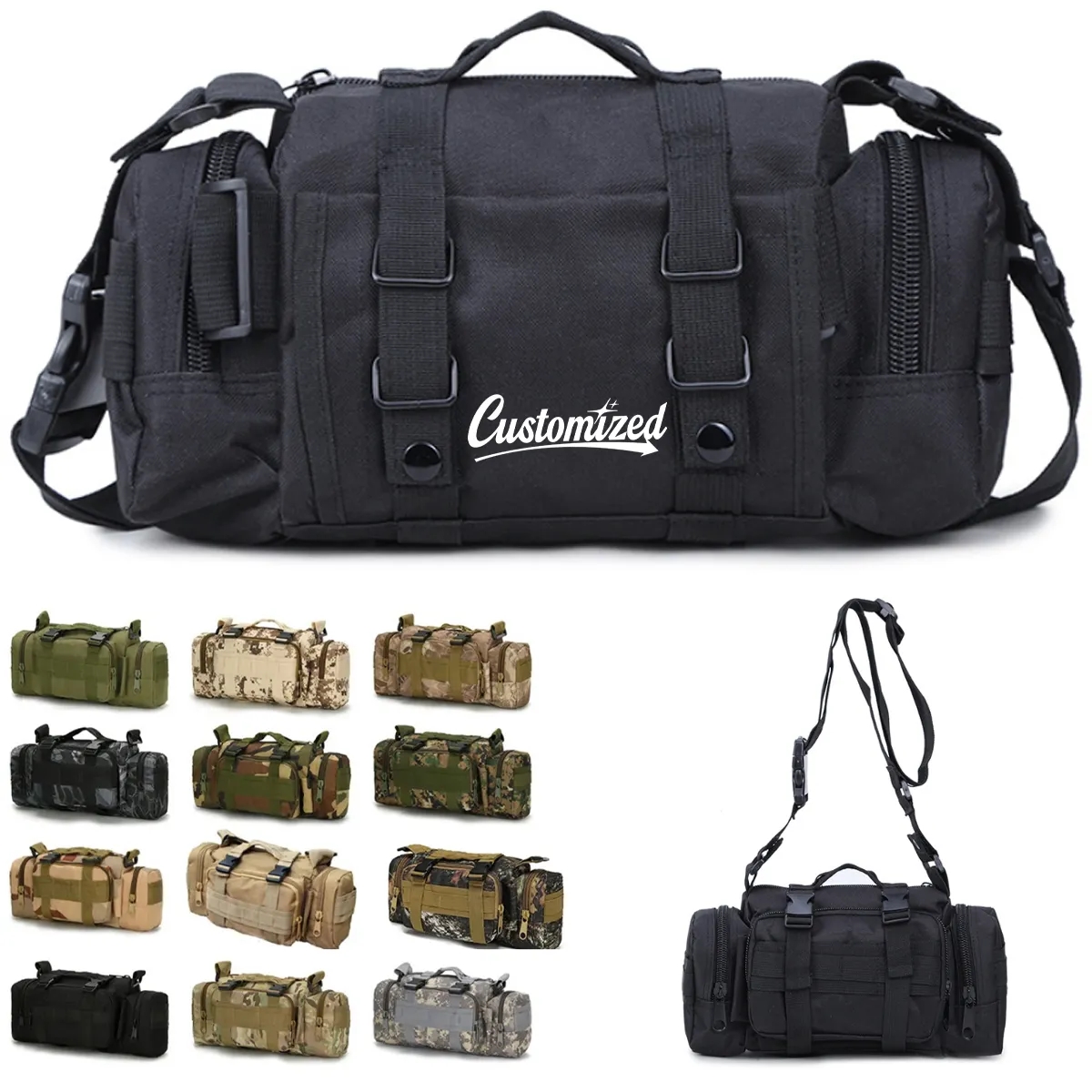 Tactical MOLLE Outdoor Waist Crossbody Sling Bag Pack 8