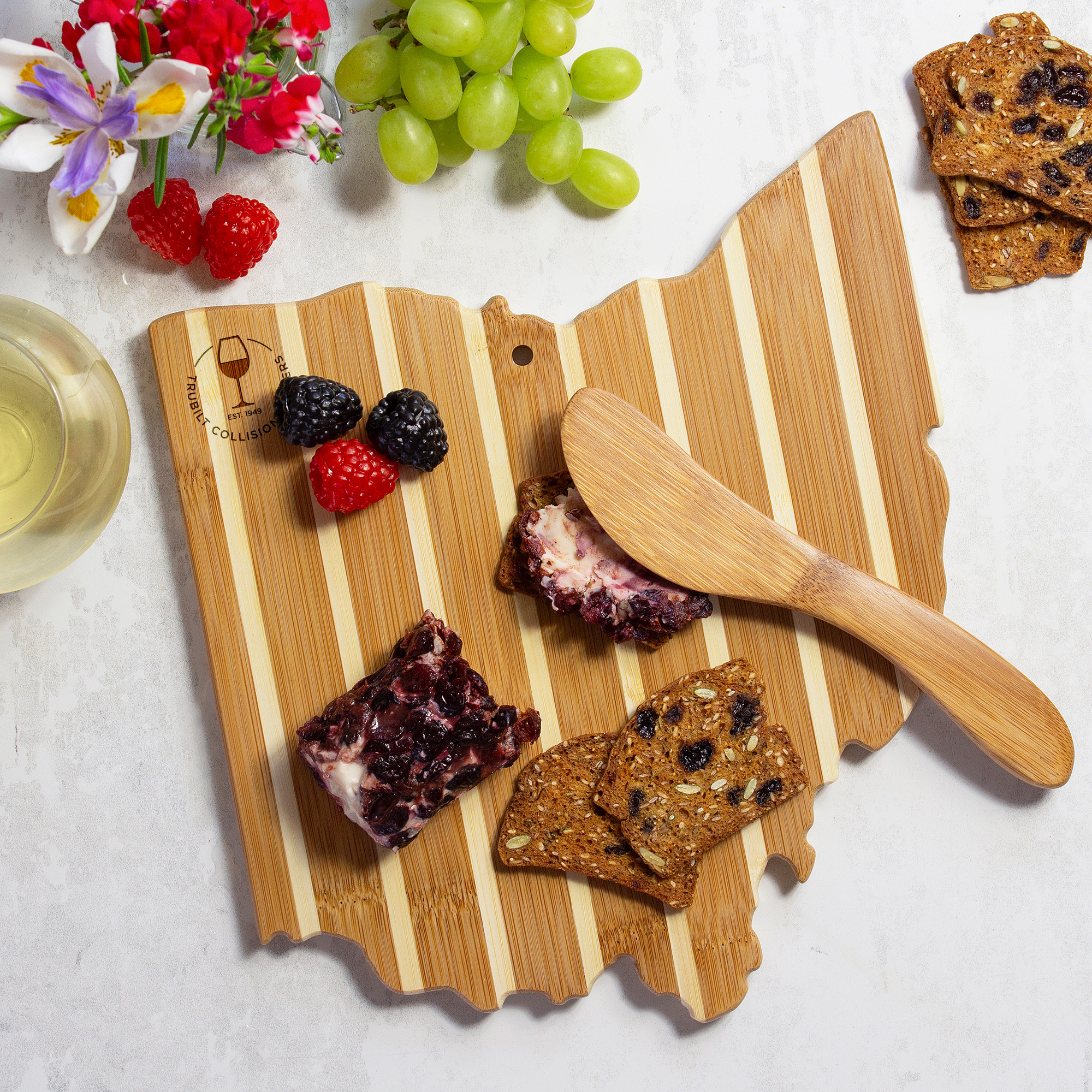 Ohio Charcuterie Board with Spreader Knife Gift Set 5