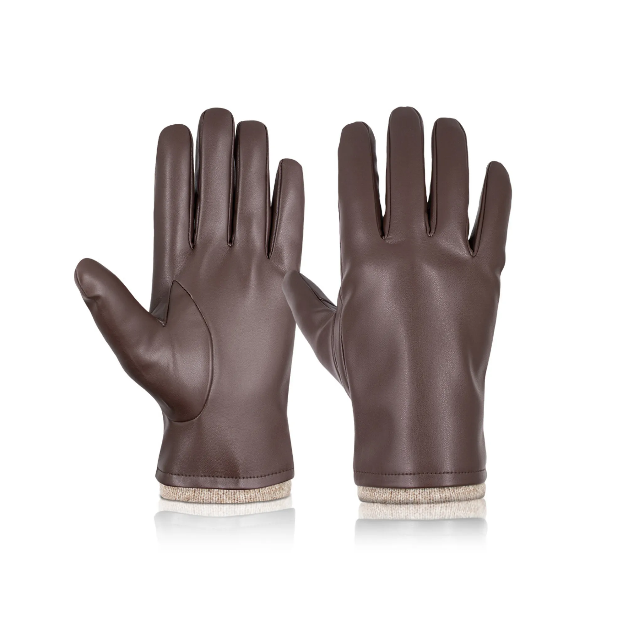 Windproof Warm PU Leather Touchscreen Gloves 2