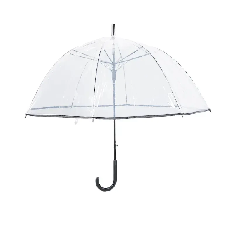 47" Arc Clear Bubble Dome Umbrella w/ Hook Handle 6