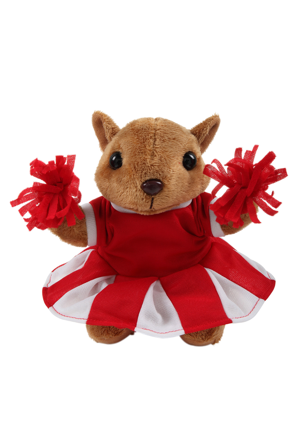 Soft Plush Sitting Squirrel with Cheerleader Outfit 1