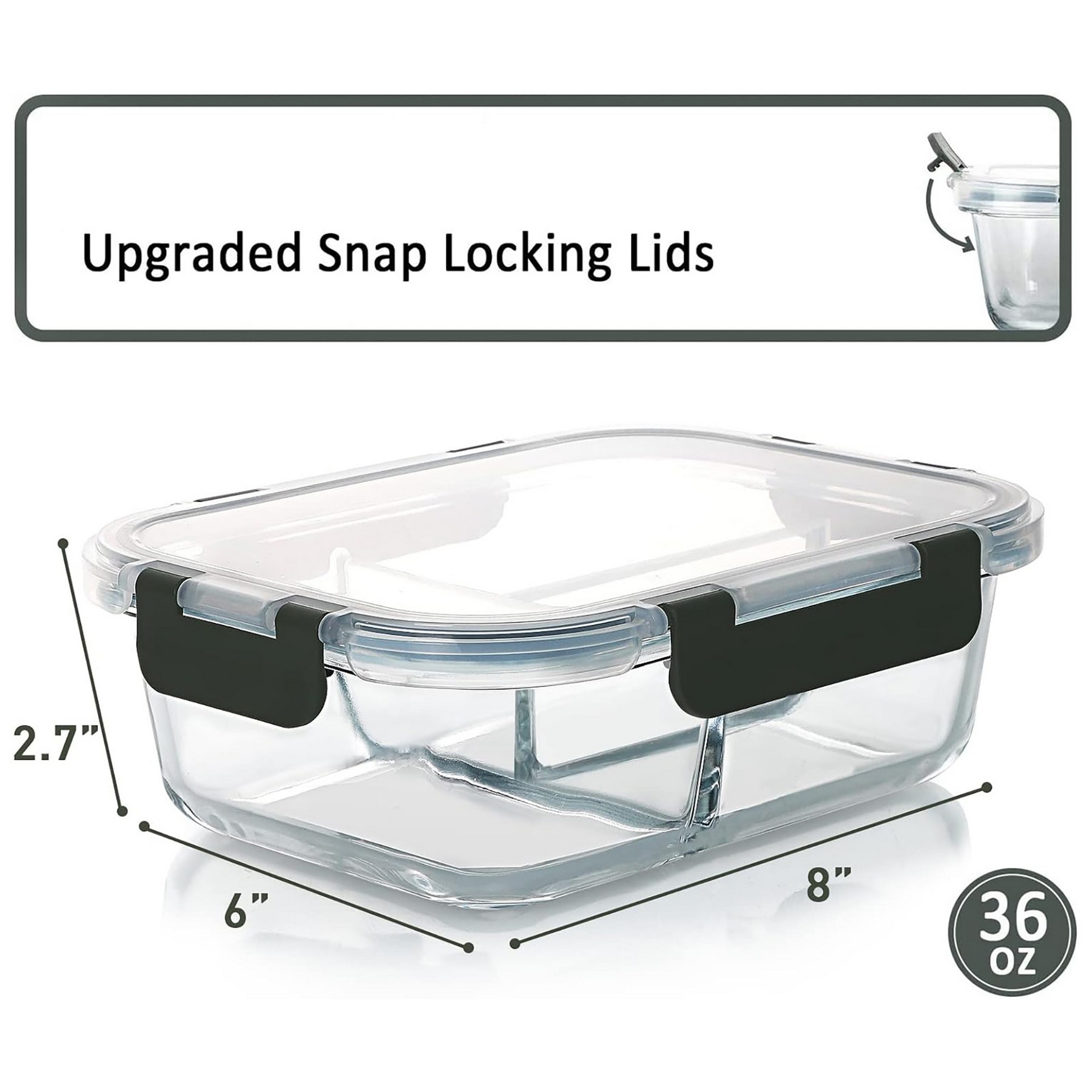 Glass Lunch Box with A Lid 2