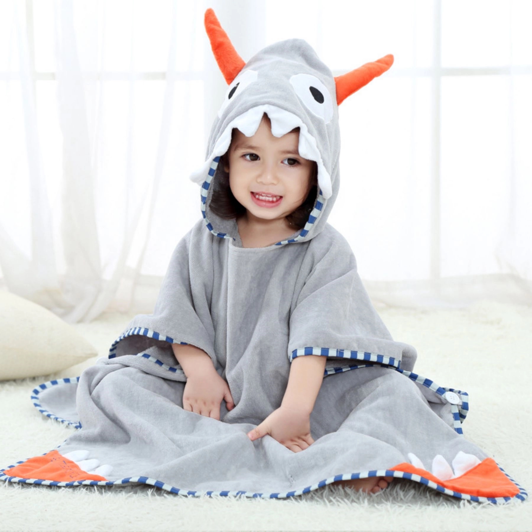Kids Bath Pool Beach Towel Robe With Hood 6