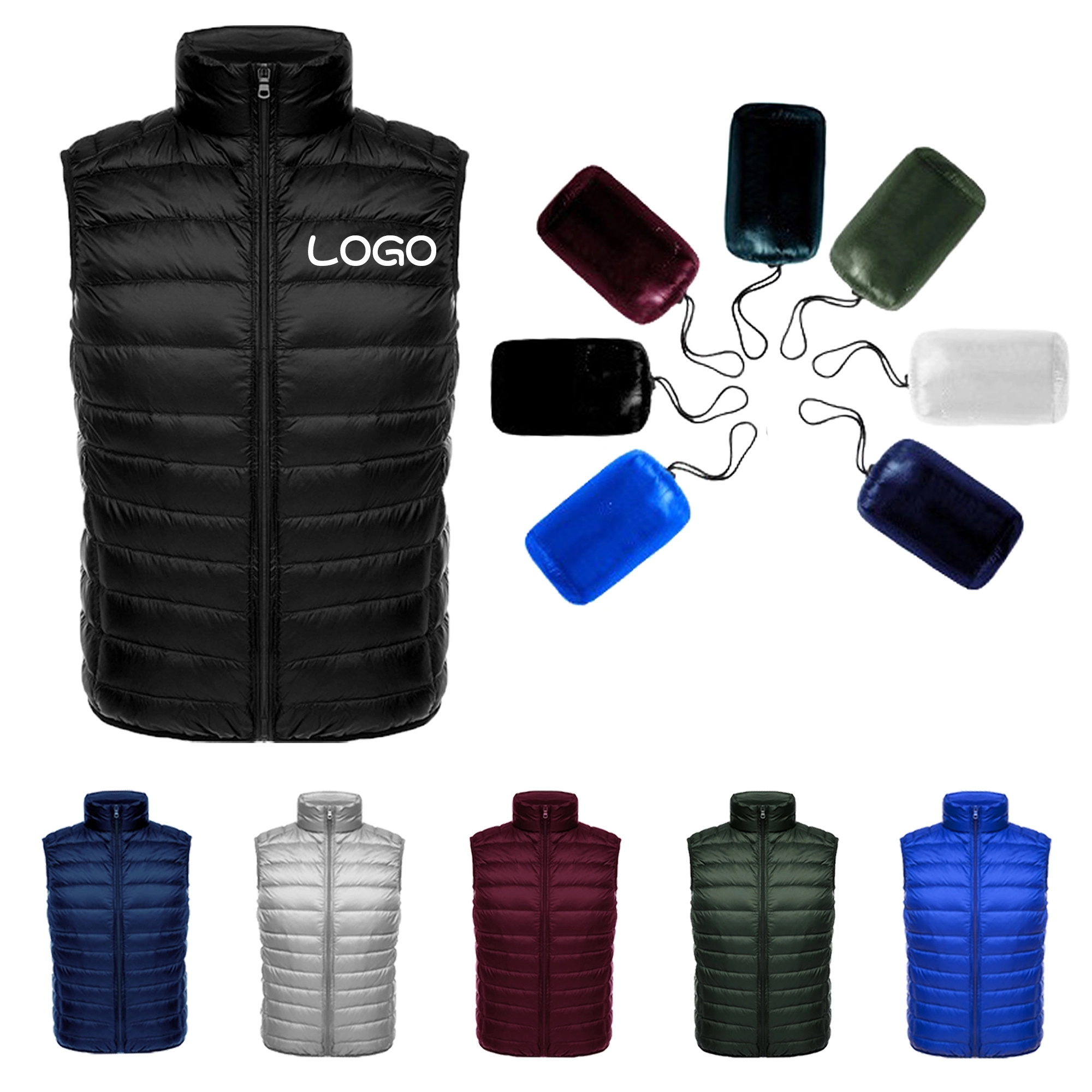 Men's Winter Lightweight Pocketed Sleeveless Down Vest 4