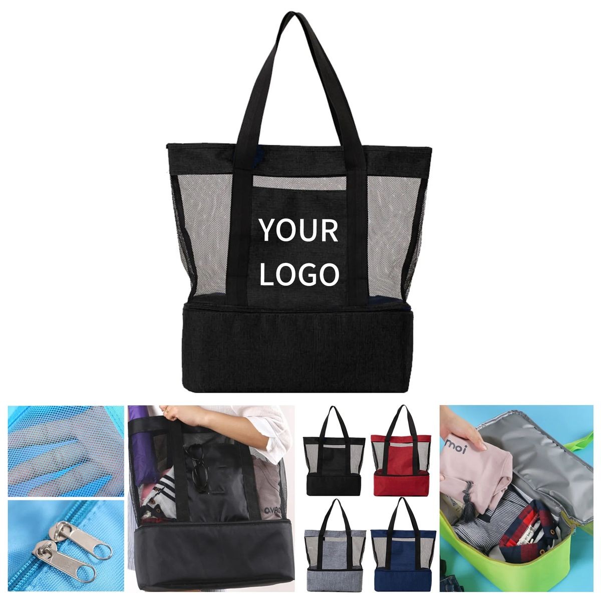 Mesh Picnic Bag with Thermal Lining 1