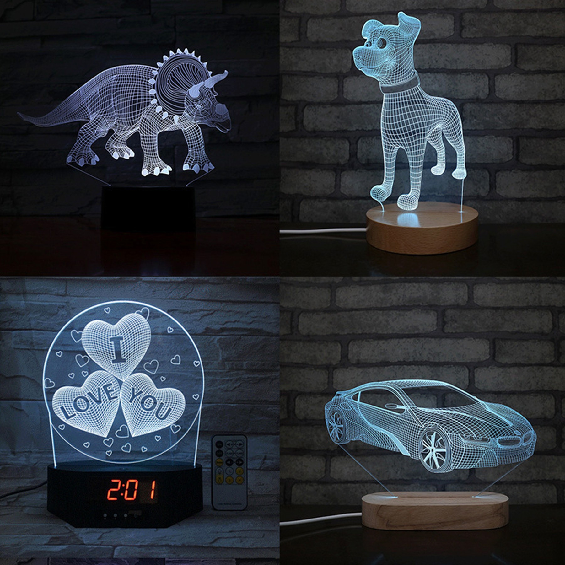 Customizable Pattern Creative 3D Acrylic Night Light 6