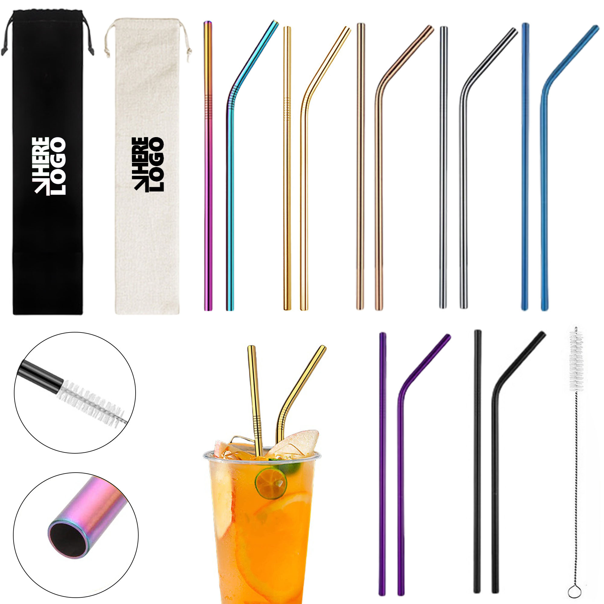 3 In 1 Reusable Stainless Steel Straw Set 7