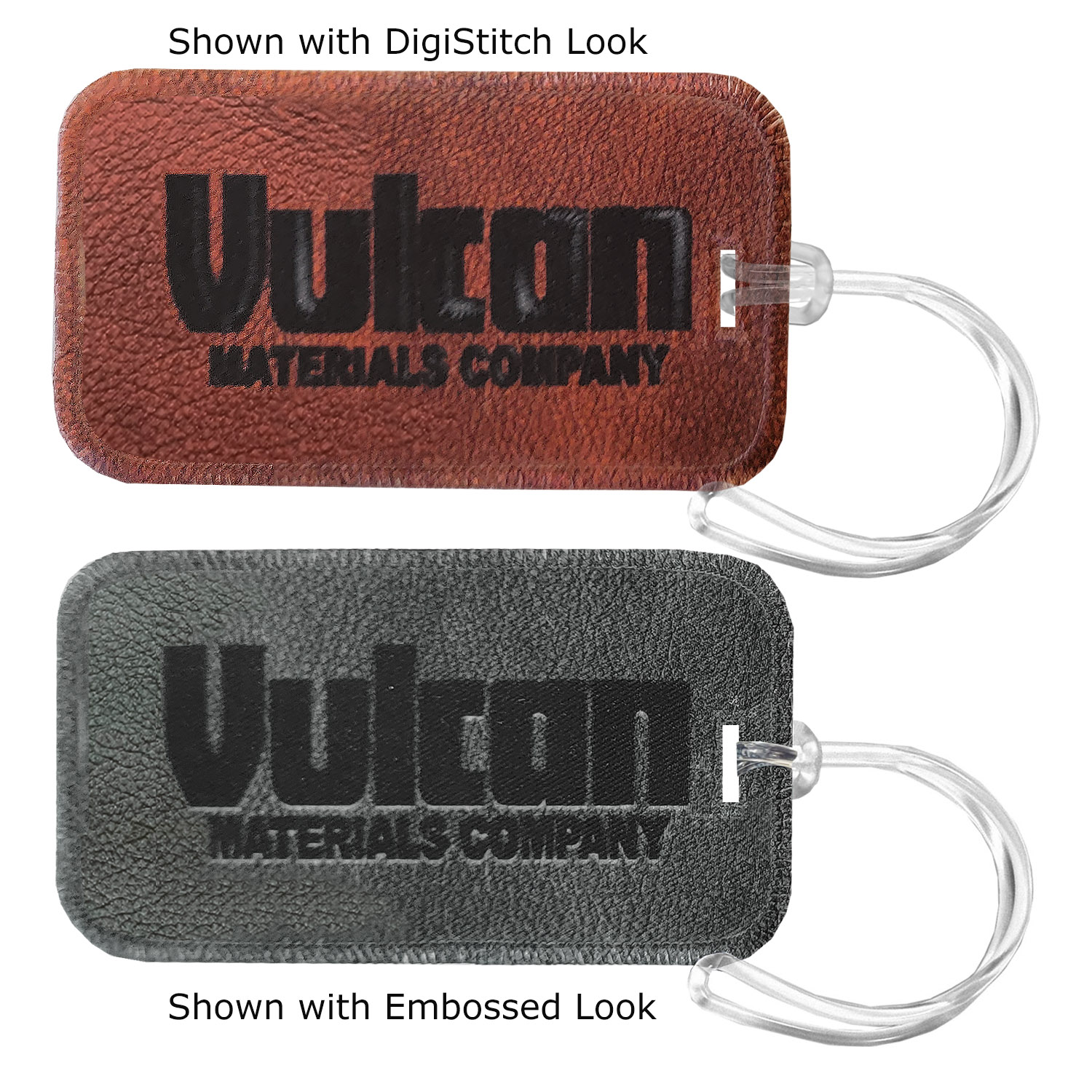 Faux Leather Printed Rectangular Fabric ID Luggage Tag 2