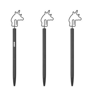 Horse Shaped Paper Clip Twist Metal Pen 17