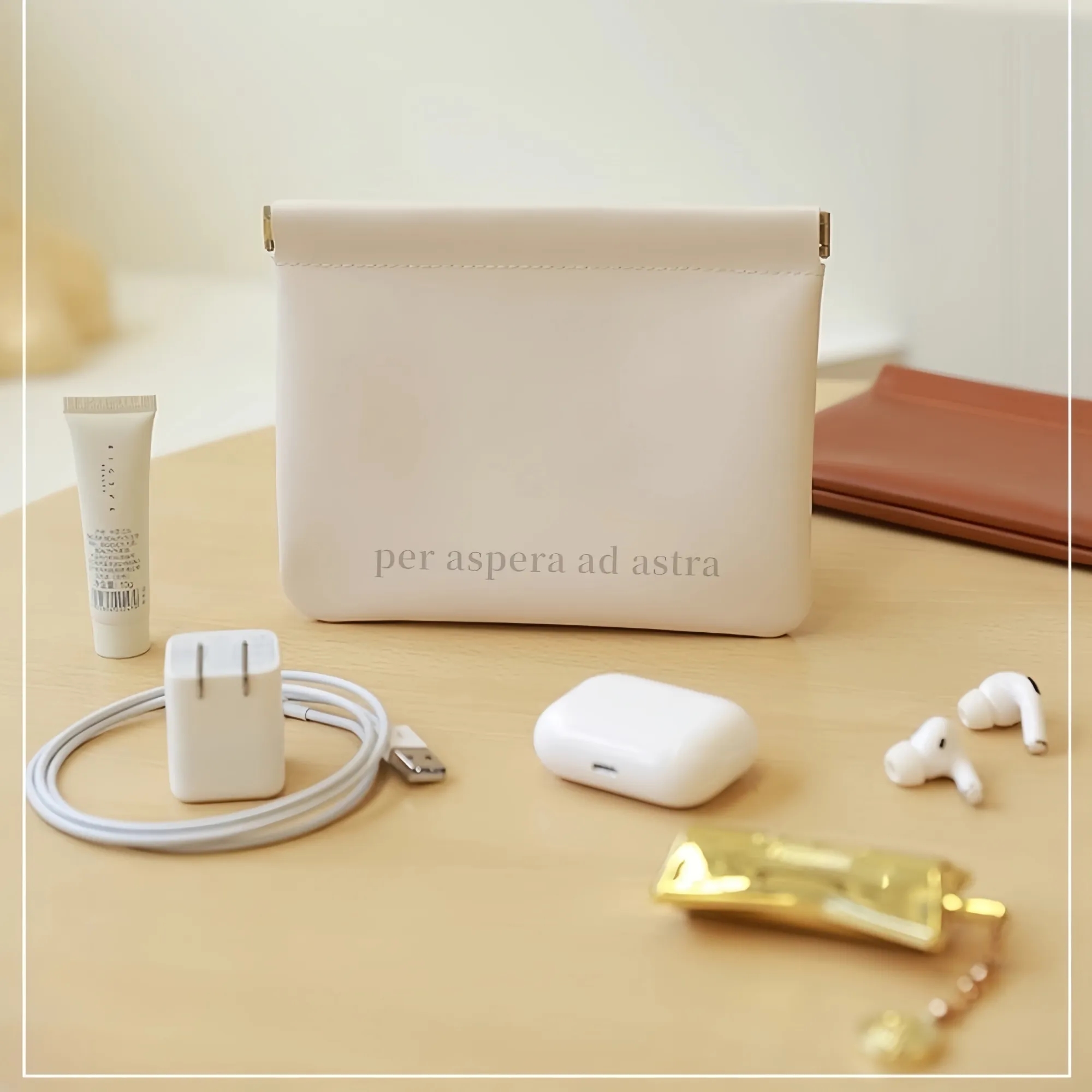 Premium PU Leather Cosmetic Bag Storage Pouch 4