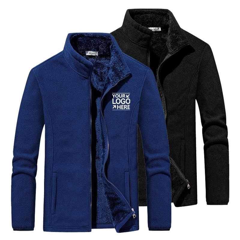 Men's Sherpa Lined Jacket Polar Fleece Full-zip Parka Coat 8