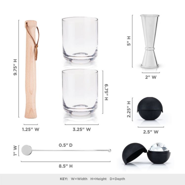 Viski® 7-Piece Muddled Cocktail Set 7