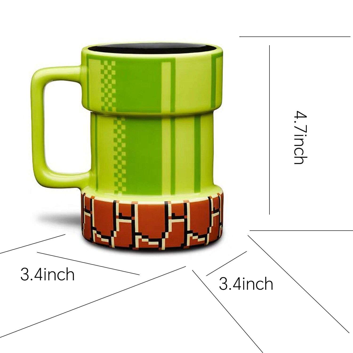 15oz Cartoon Pipe Ceramic Coffee Mug w/Handle 7