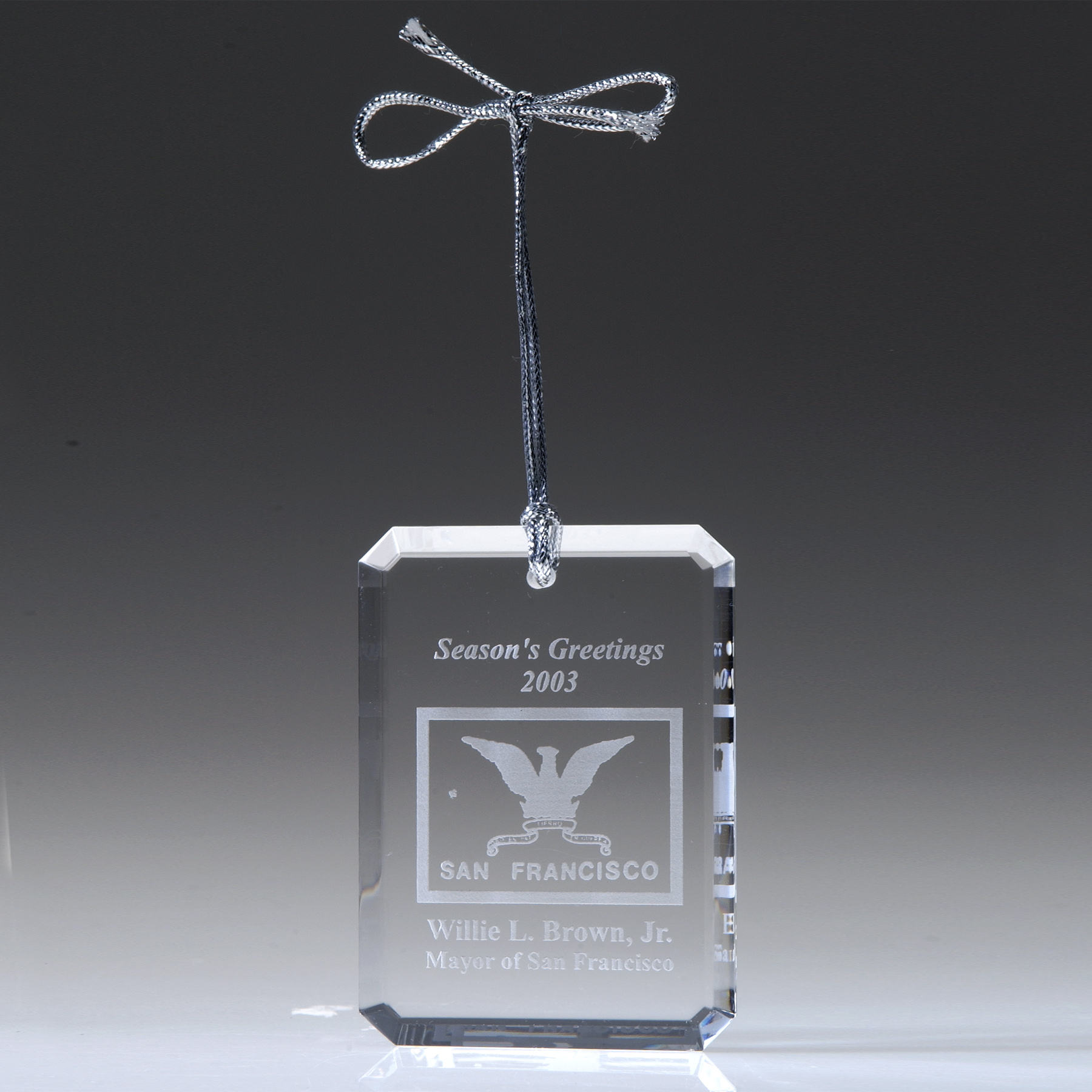 Rectangular Optic Crystal Ornament 3