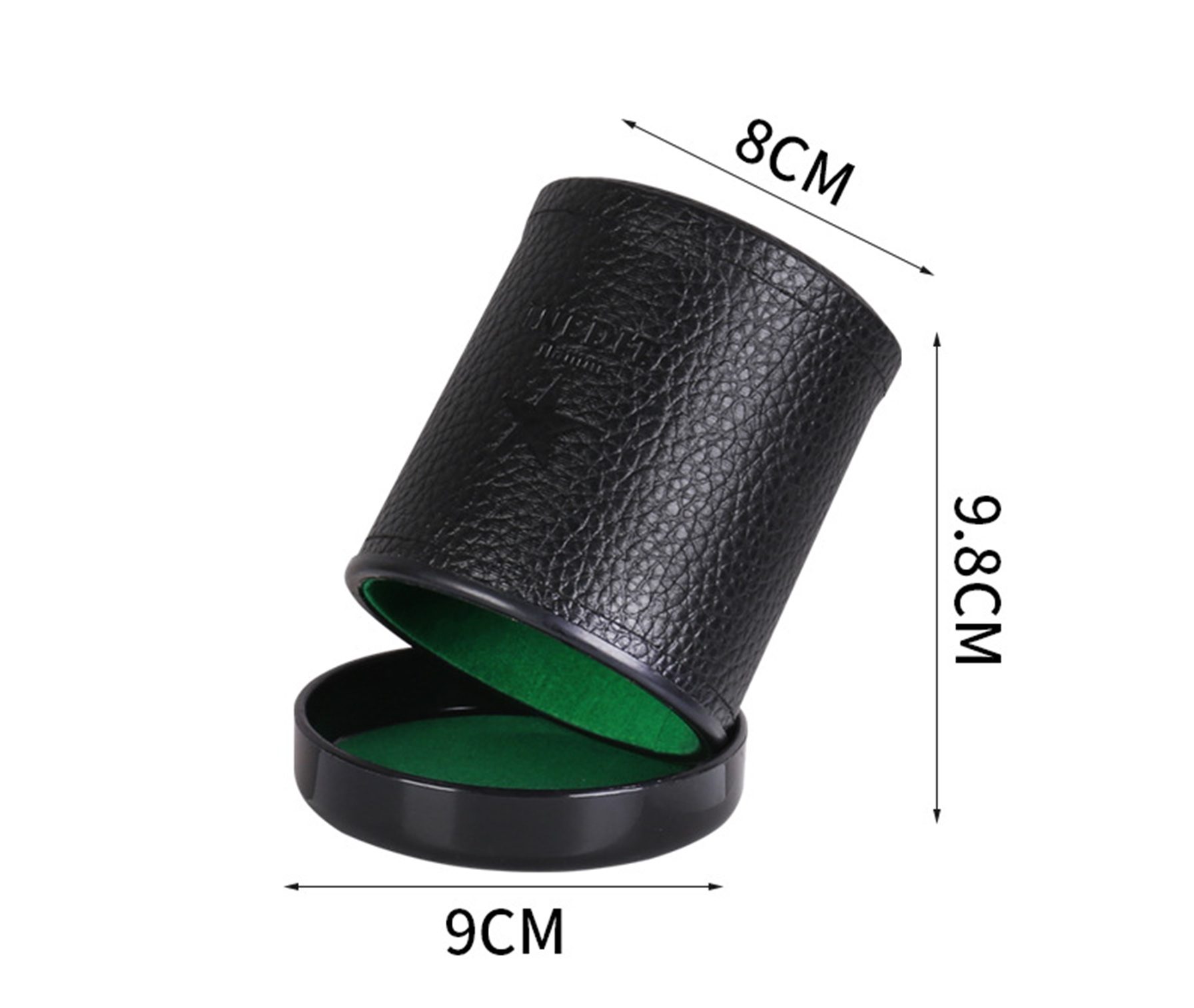 Felt-Lined PU Leather Dice Cup Set 3
