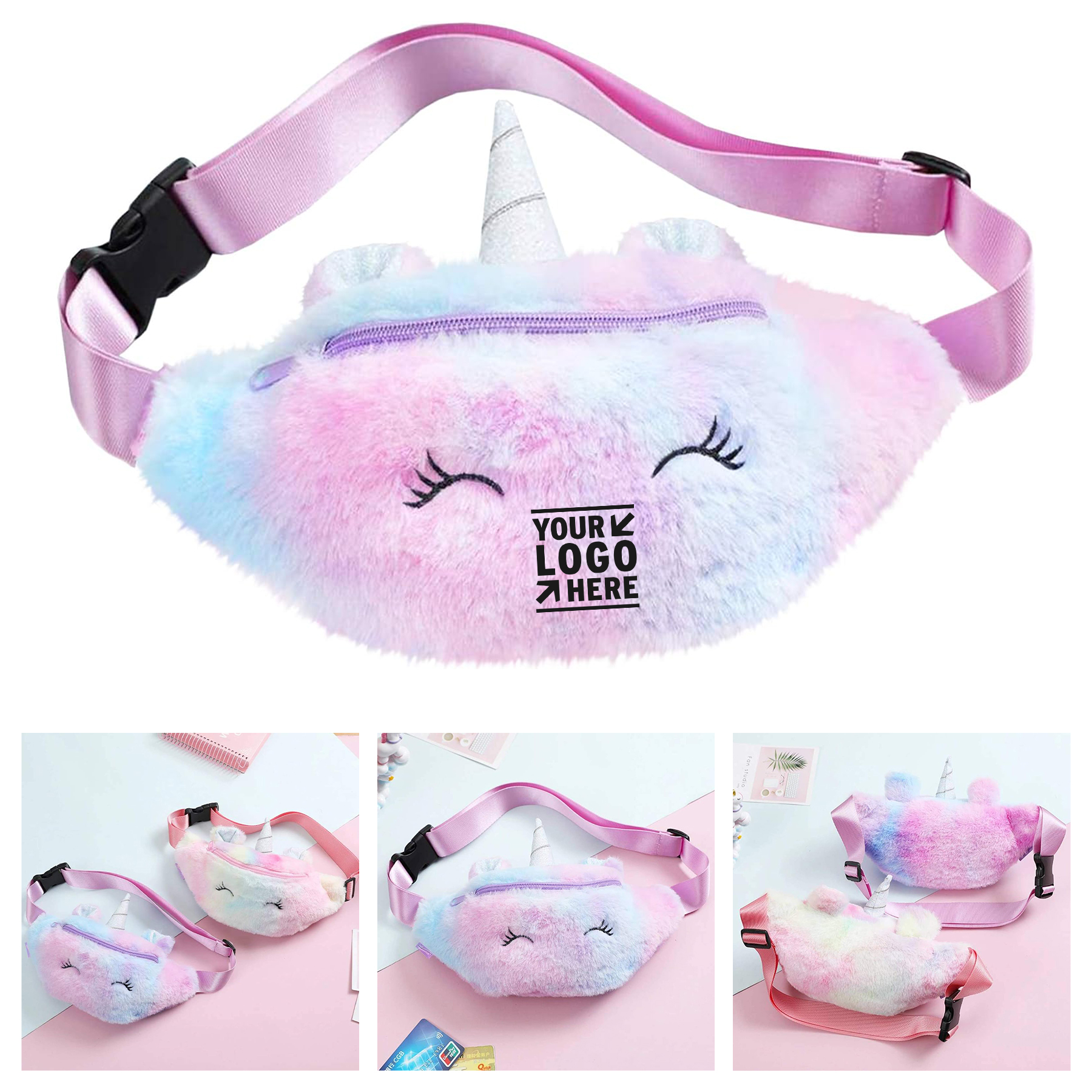 Rainbow Unicorn Plush Fanny Pack 2