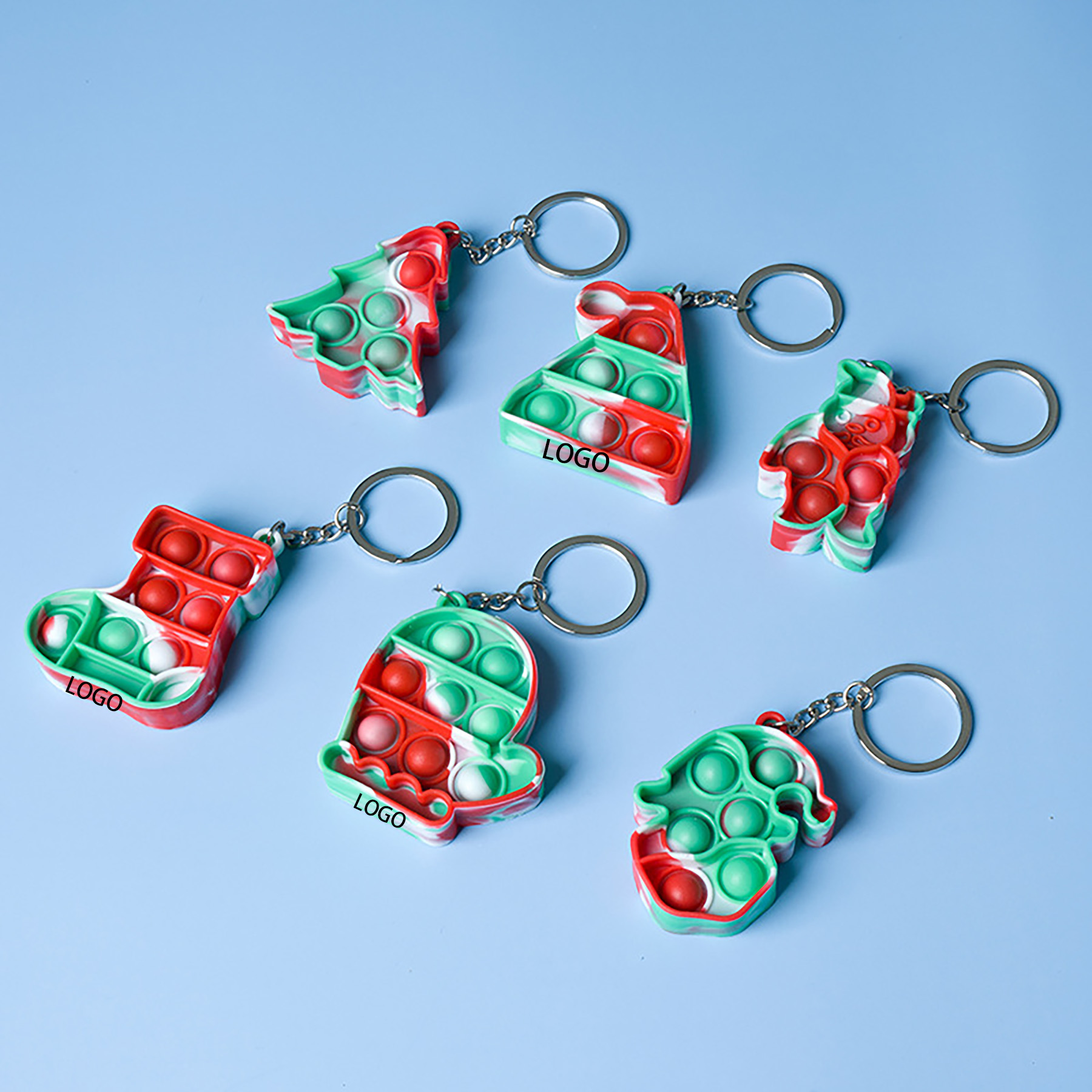 Mini Pop Push It Fidget Toy Keychain for Kids Adults 10