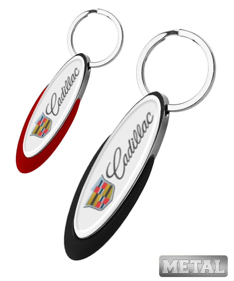 Oblong Metal Color Keychain-Full Color Dome 1