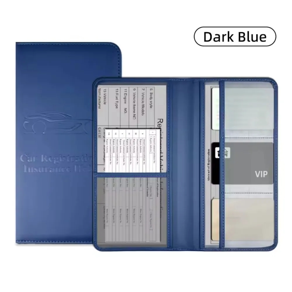 Leather Car Registration And Insurance Holder 7