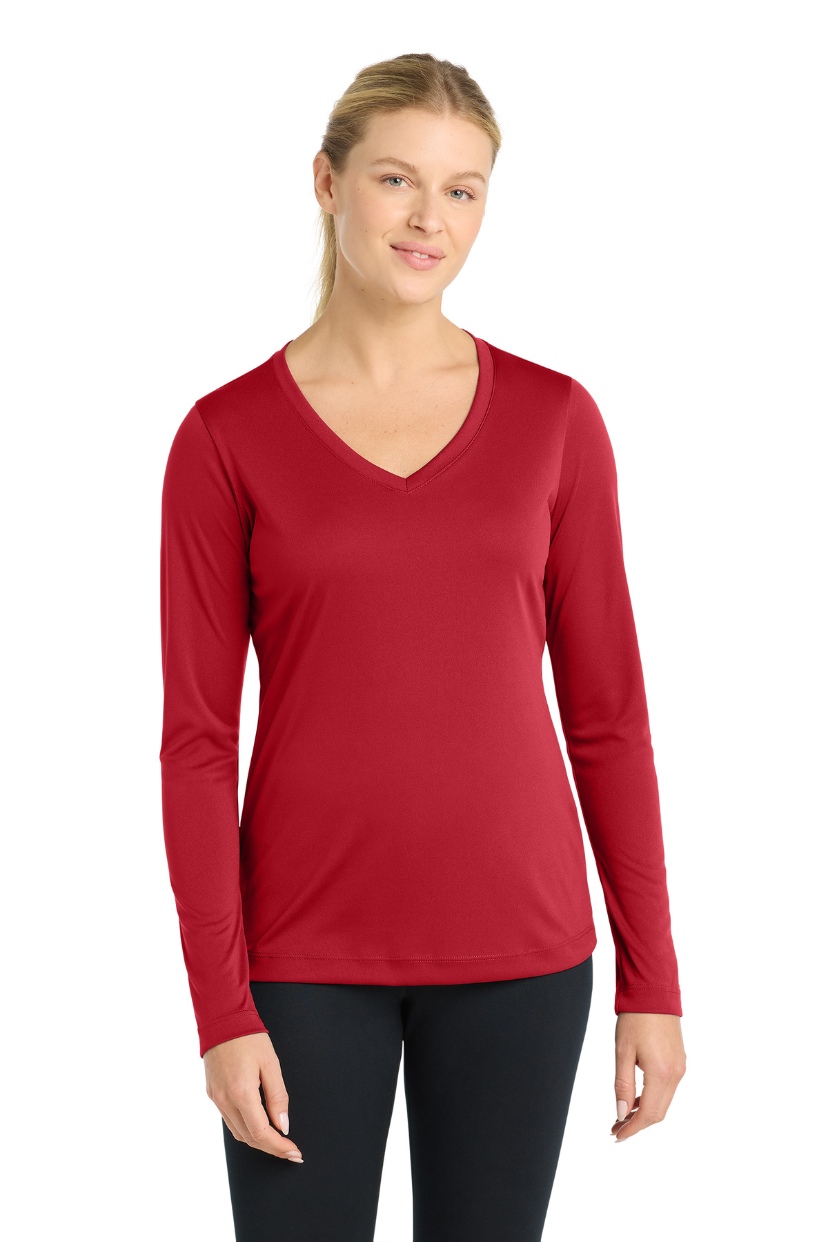 Sport-Tek Women's Long Sleeve PosiCharge Competitor V-Neck Tee. LST353LS 31