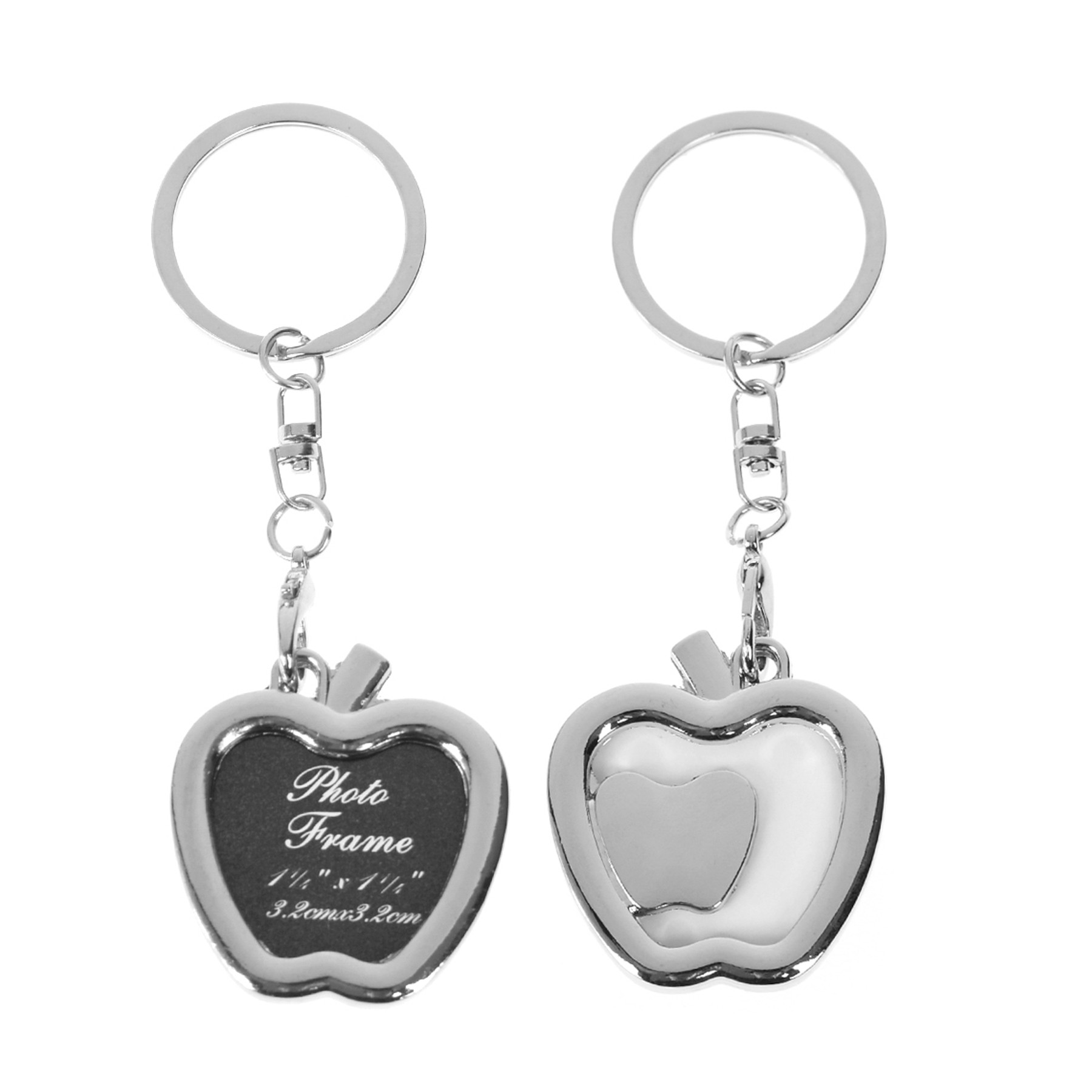Apple Shaped Mini Metal Photo Frame Key Chain 2