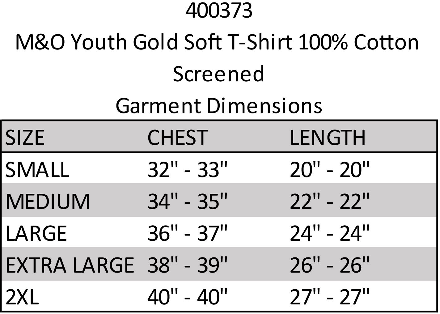 M&o Youth Gold Soft T-Shirt 100% Cotton Screened, custom youth shirt with logo imprint 16