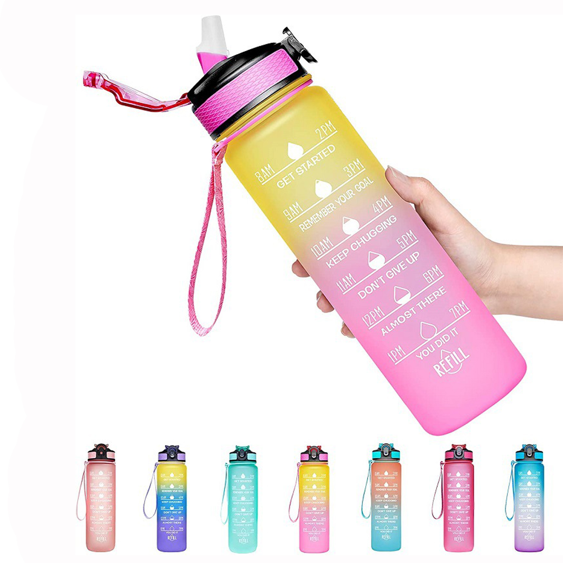 32 OZ Motivational Water Bottle With Time Mark 16