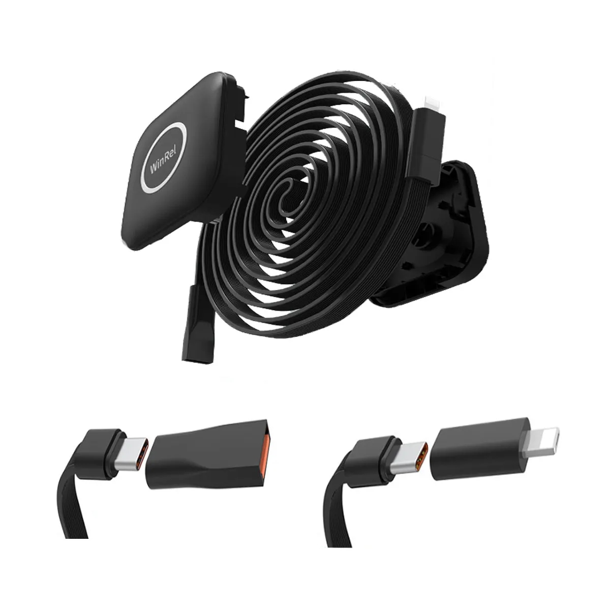 3 in 1 One Side Pull Fast Charging Retractable USB Cable 3