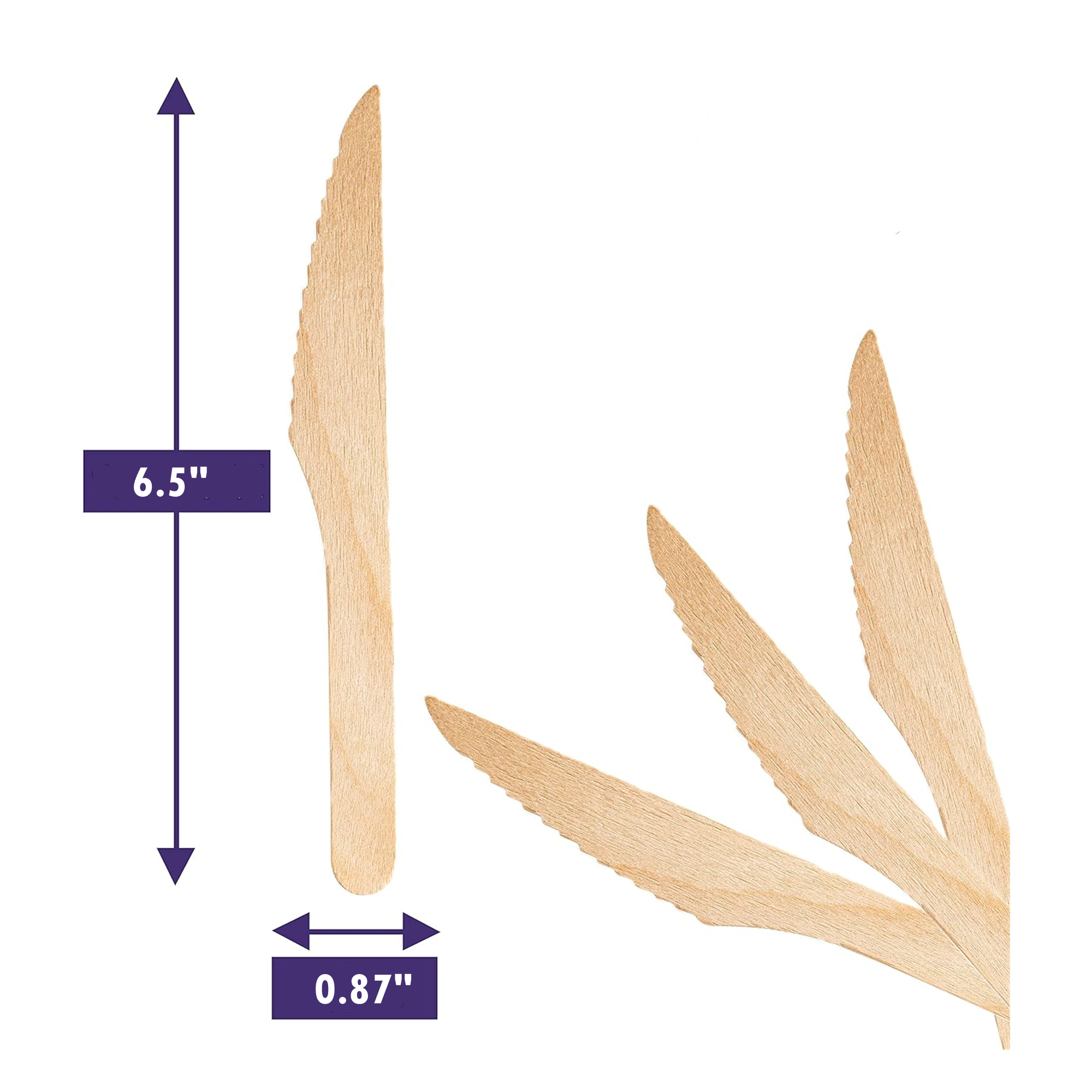 Disposable Wooden Knifes -Pack Of 100 3