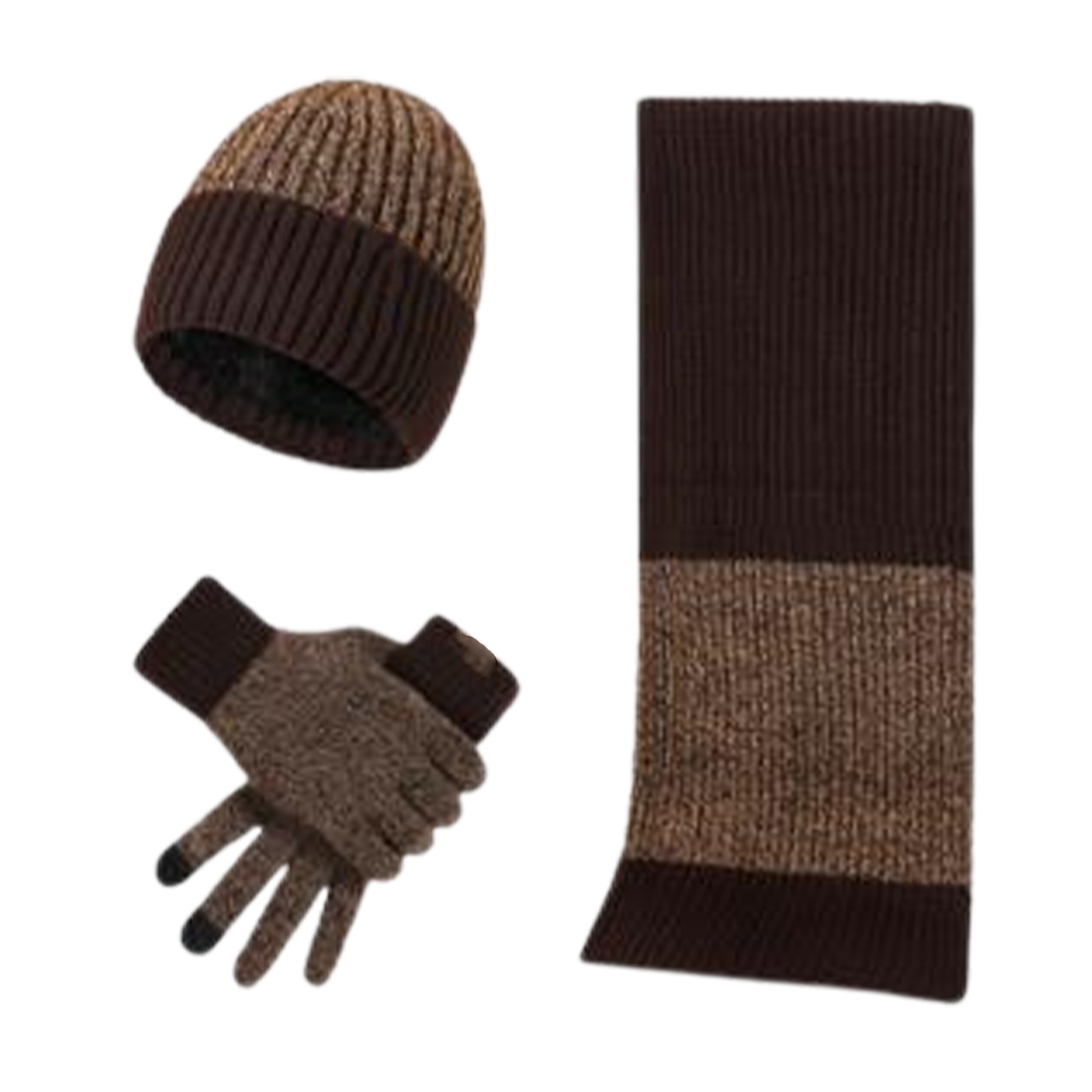 Two-Tone Unisex Knitted Winter Set 2