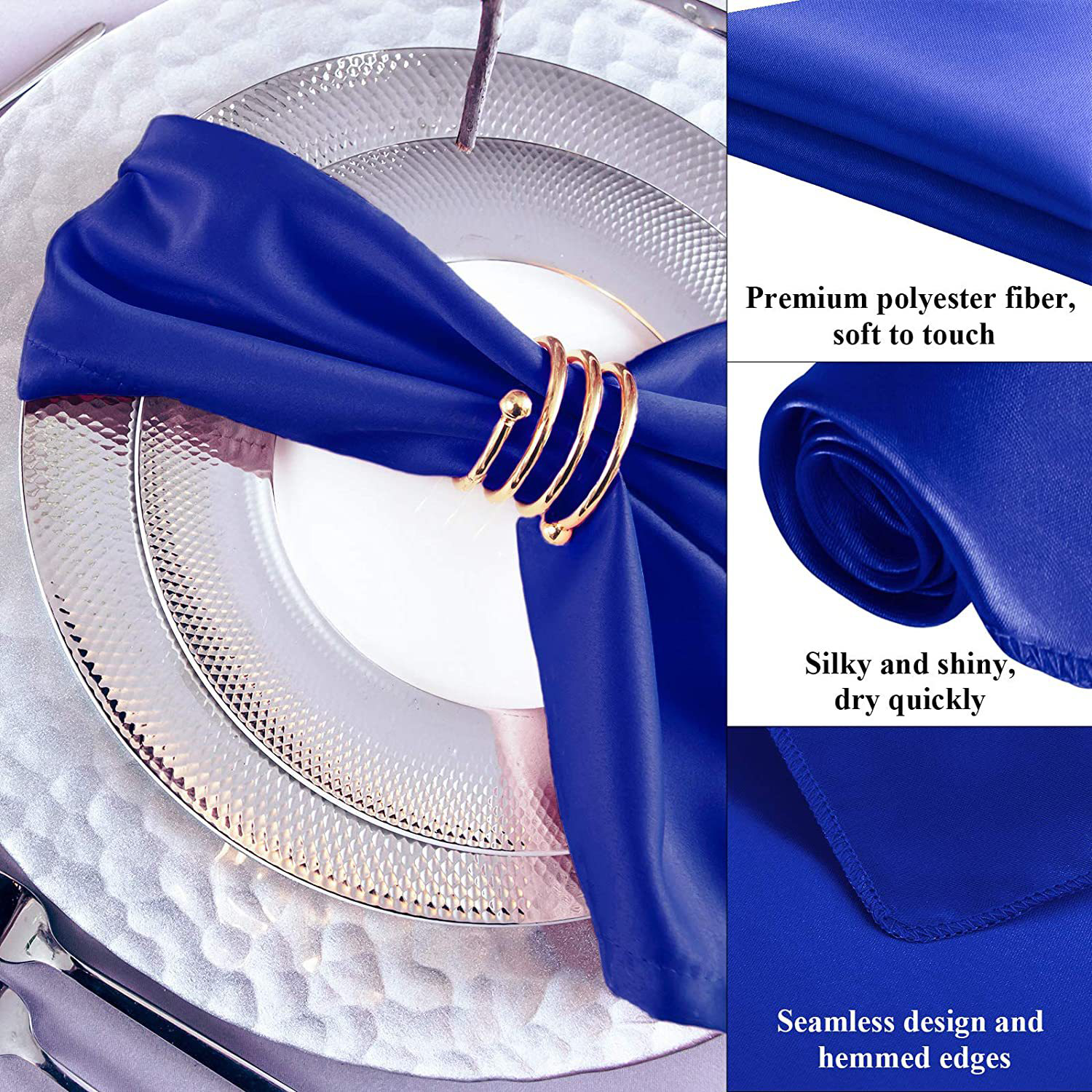 17"x17" Washable Hotel Restaurant Polyester Dinner Napkins 5